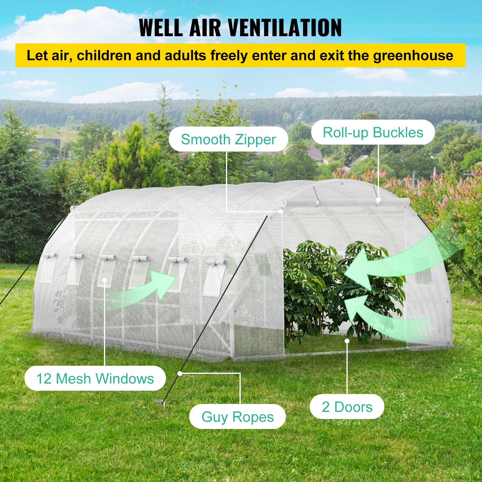 Walk-in Tunnel Greenhouse With Galvanized Steel Frame And Windows_voghion.com
